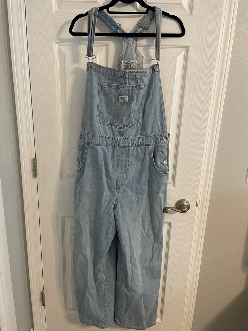 Levi's Light Wash wide leg Denim Overalls Jumpsuit work country western